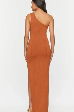 Ribbed One-Shoulder Maxi Dress