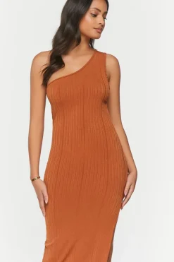 Ribbed One-Shoulder Maxi Dress