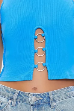 Ribbed O-Ring Cropped Tank Top