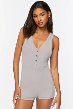 Ribbed Racerback Lounge Romper