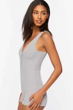 Ribbed Racerback Lounge Romper
