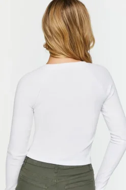 Ribbed Raglan-Sleeve Top