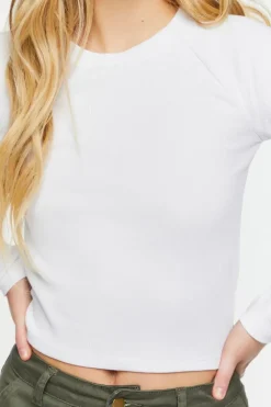 Ribbed Raglan-Sleeve Top