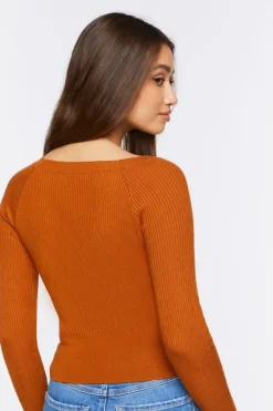 Ribbed Scoop-Neck Sweater