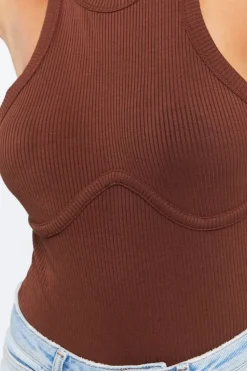 Ribbed Sleeveless Bodysuit