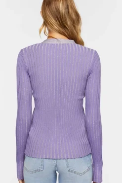 Ribbed Split-Hem Sweater