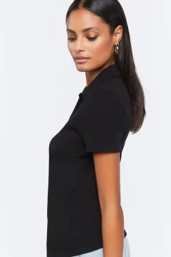 Ribbed Split-Hem Top