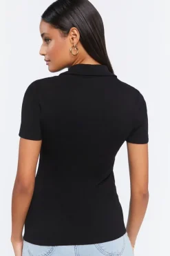 Ribbed Split-Hem Top