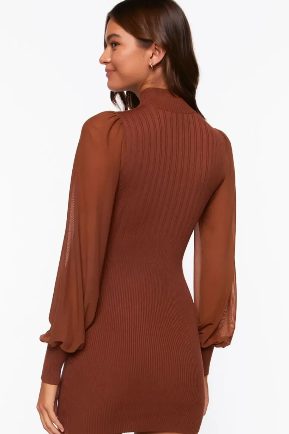 Ribbed Surplice Cutout Mini Dress