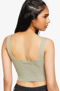 Ribbed Sweater-Knit Crop Top