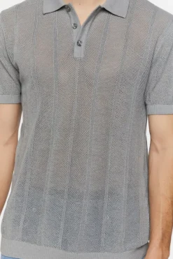 Ribbed Textured Polo Shirt