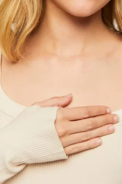 Ribbed Thumbhole Bodysuit