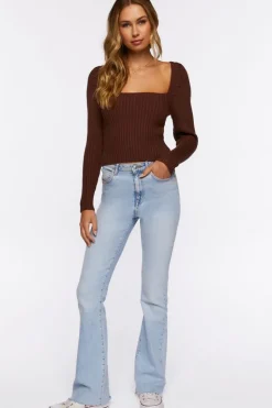 Ribbed Tie-Back Fitted Sweater