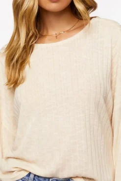 Ribbed Twist-Back Sweater