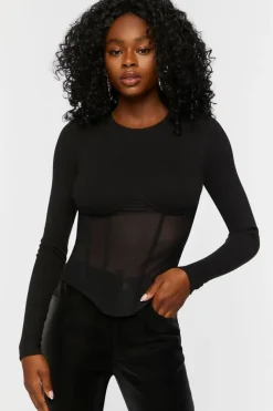 Ribbed V-Hem Top