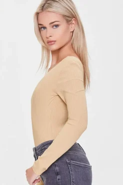 Ribbed V-Neck Bodysuit