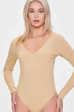 Ribbed V-Neck Bodysuit