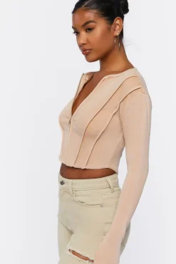 Ribbed Zip-Up Crop Top