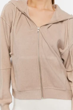 Ribbed Zip-Up Hoodie