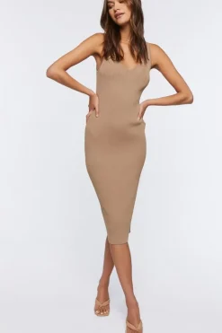 Rib-Knit Bodycon Midi Dress