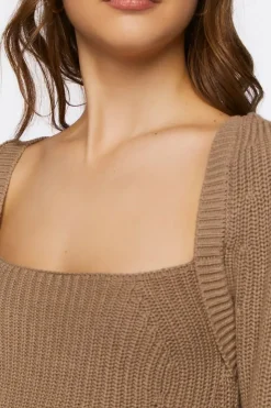 Rib-Knit Cropped Sweater
