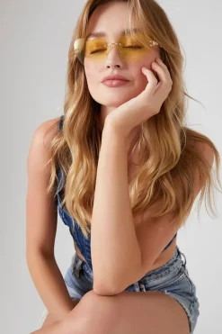 Rimless Heart-Shaped Sunglasses