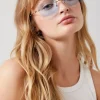 Rimless Rectangular Sunglasses