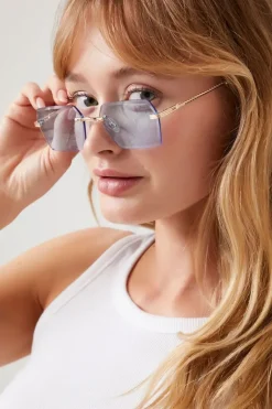 Rimless Rectangular Sunglasses