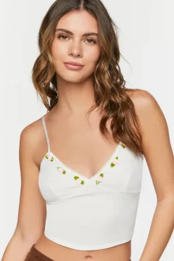 Rose Applique Cropped Cami