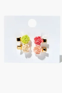 Rose Hair Clip Set