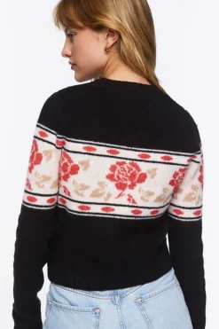 Rose Print Sweater