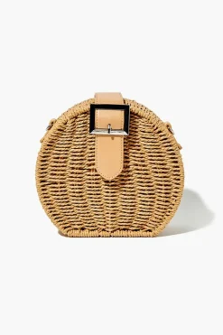 Round Straw Crossbody Bag