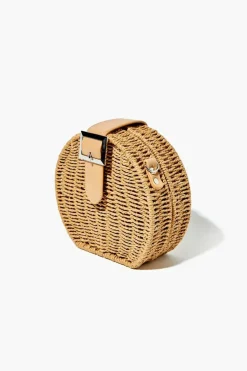 Round Straw Crossbody Bag