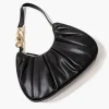 Ruched Baguette Shoulder Bag