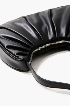 Ruched Baguette Shoulder Bag
