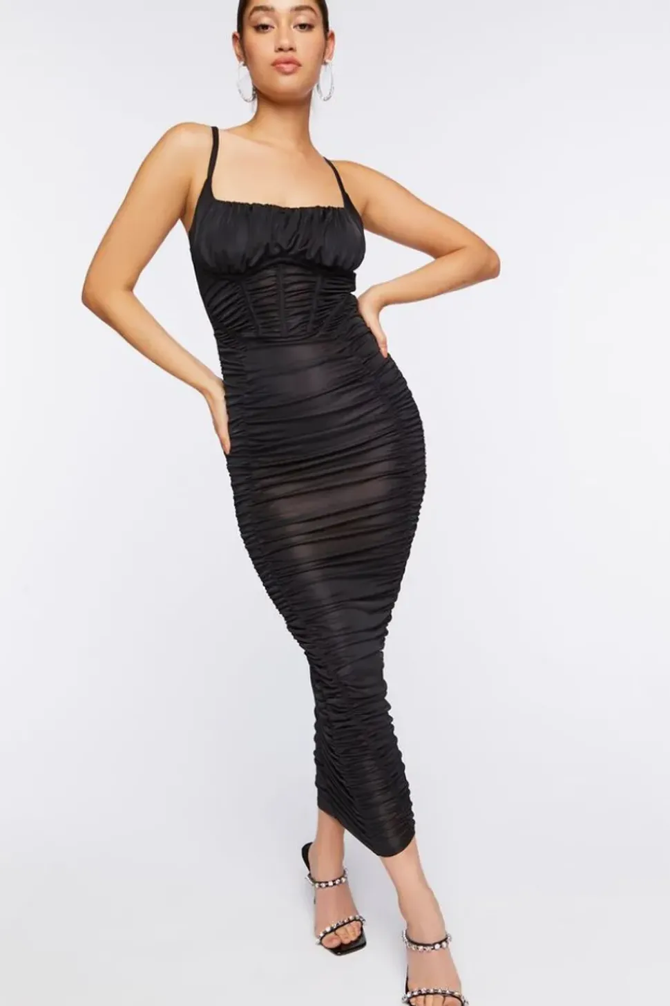 Ruched Corset Maxi Dress
