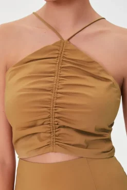Ruched Cropped Cami & Mini Skirt Set
