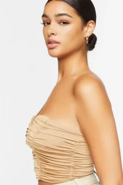Ruched Cropped Tube Top