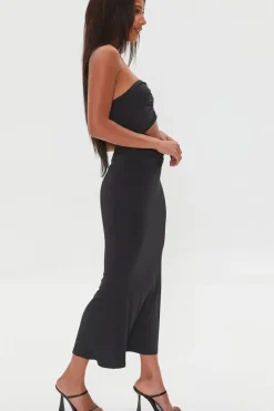 Ruched Cutout Maxi Tube Dress