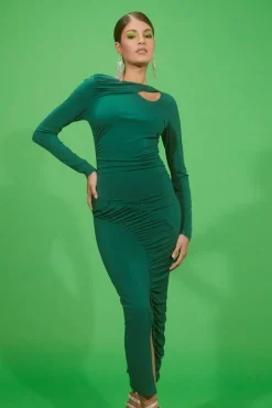 Ruched Cutout Midi Dress