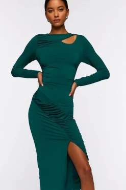 Ruched Cutout Midi Dress