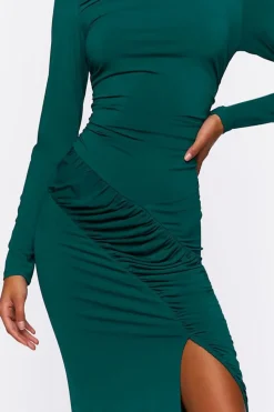 Ruched Cutout Midi Dress