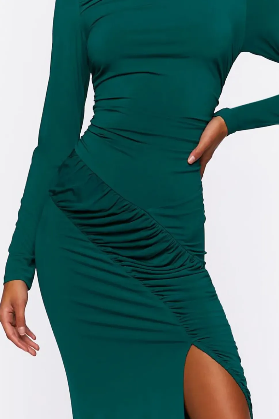 Ruched Cutout Midi Dress