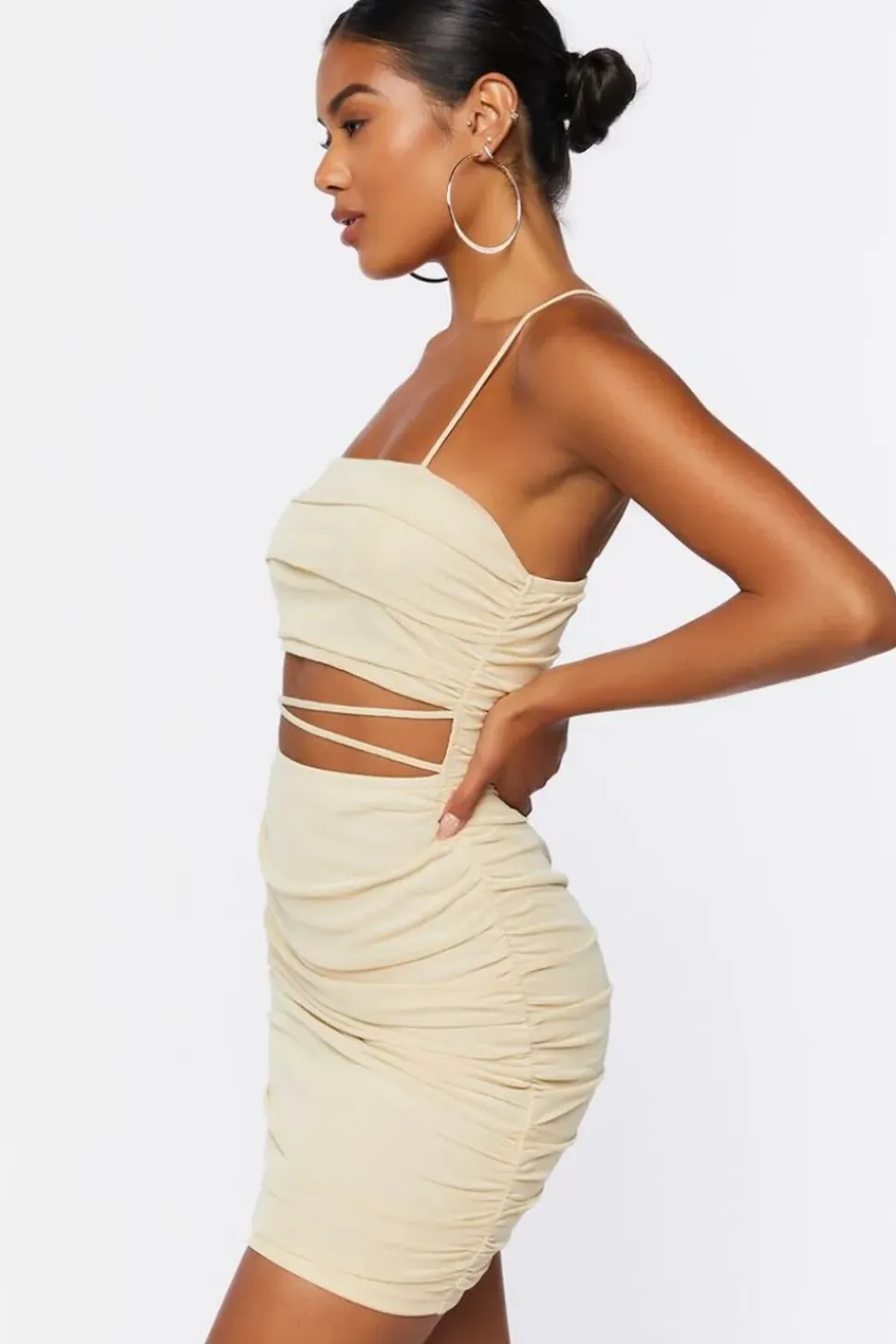 Ruched Cutout Mini Dress