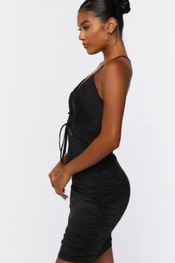 Ruched Cutout Mini Dress