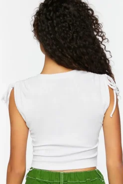 Ruched Drawstring Cropped Tank Top