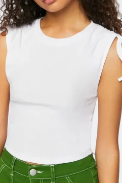 Ruched Drawstring Cropped Tank Top