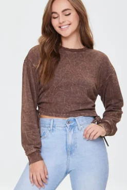 Ruched Drawstring Crop Top