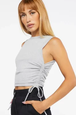 Ruched Drawstring Crop Top
