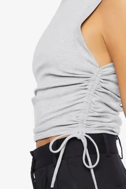 Ruched Drawstring Crop Top